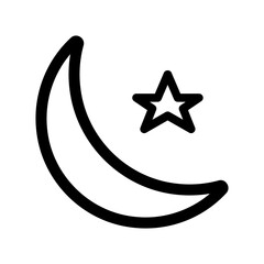 Moon star Linear Icon Vector