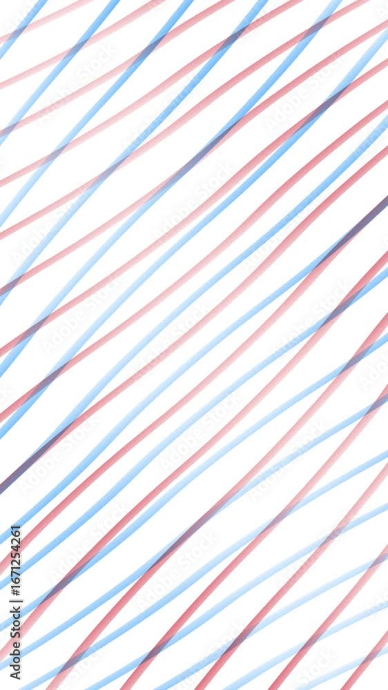 Aufkleber abstract curvy wavy red and blue lines pattern loop wave vertical background. slow motion.