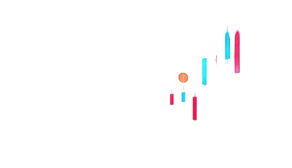 Abstract chart of candlestick patterns in vibrant colors against a black background