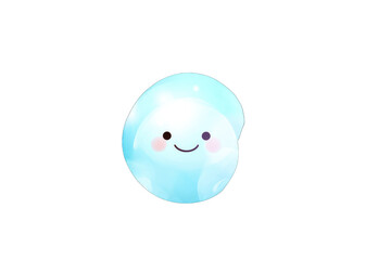 Cute light-blue blob with a happy face