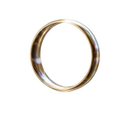 Golden metallic ring, circular shape, reflective surface