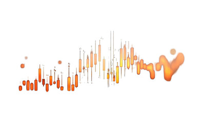 Abstract graphic with orange/brown vertical lines, flowing into a blurred shape
