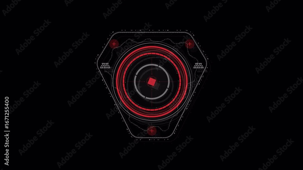 Poster futuristic hud interface: digital tech display on black background