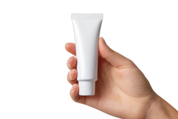 Hand cream tube on a white background