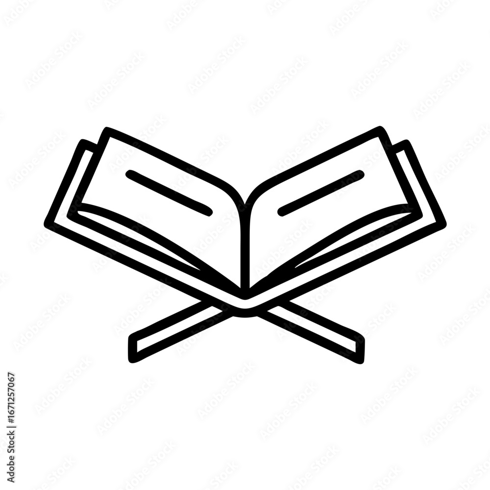 Aufkleber thin open book for web and graphic design