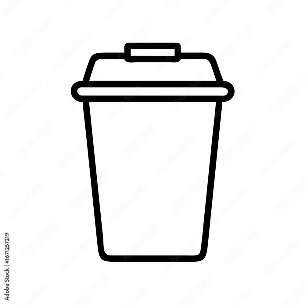 Poster trash can with lid for web and graphic design