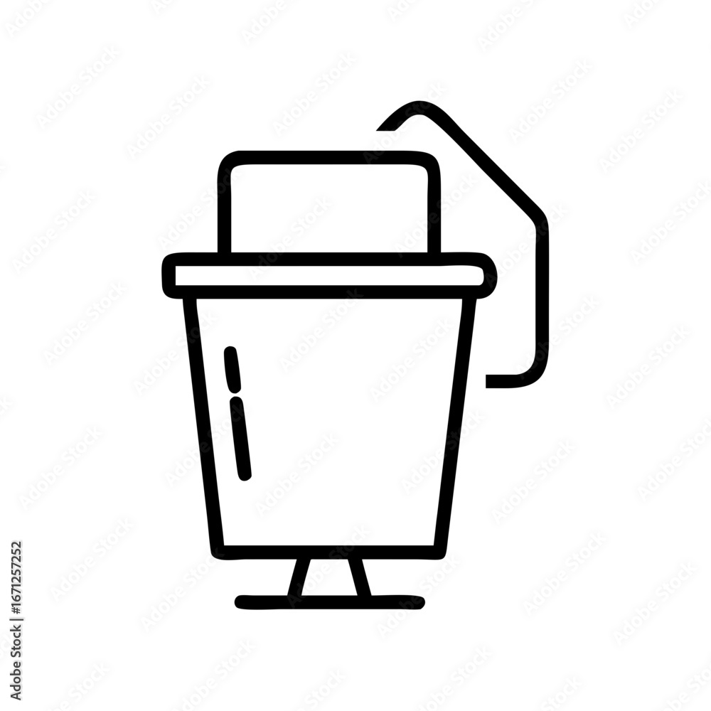 Poster trash can with monitor for web and graphic design