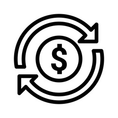 Bill Payment Line Icon Passive Income Sources Icon Set