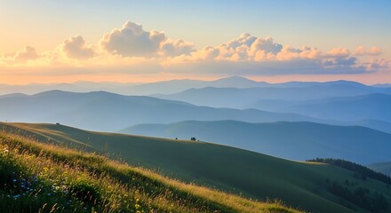 Majestic Mountain Sunrise Landscape.