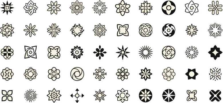 Collection of floral ornament vector design elements for graphic design use