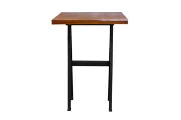 Wooden table steel legs simplistic
