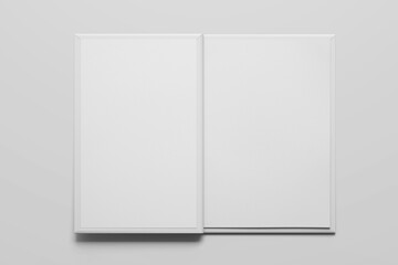 realistic blank restaurant cafe eatery spread open page menu book card letter a4 paper size clean mockup design template isolated 3d render top view