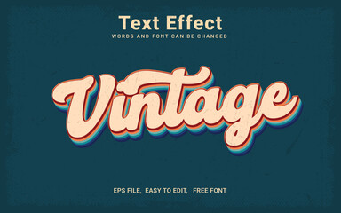 Editable Vintage Script Text Effect Vector Graphic