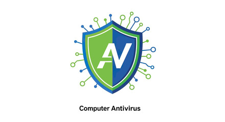 Modern Computer Antivirus Shield Logo