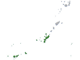 ハニカム構造状の沖縄県の地図