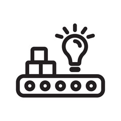 Obraz premium Innovation Production Line Icon of Smart Factory (Industry 4.0) Icon Set