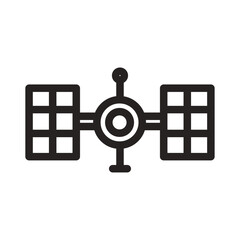 Fototapeta premium Satellite Line Icon of Space Exploration Icon Set