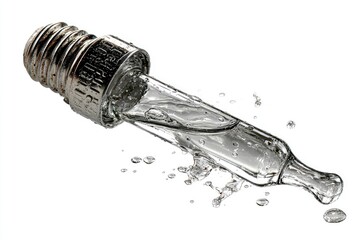 Light bulb with water flowing out