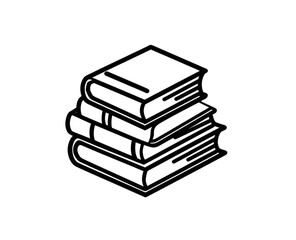 Stack of books in black and white (1)