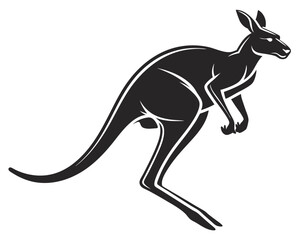 Kangaroo jumping silhouette vector
