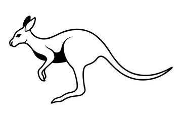 line art Kangaroo jumping silhouette vector