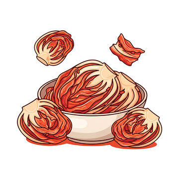 kimichi food white background