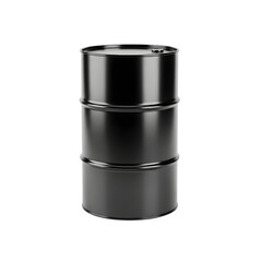 Black Oil Barrel Drum Isolated on Transparent Background