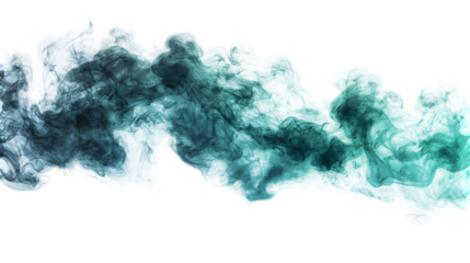 Transparent green smoke cloud isolated on a transparent background