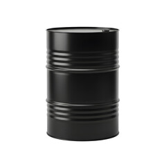 Black Oil Barrel Drum Isolated on Transparent Background