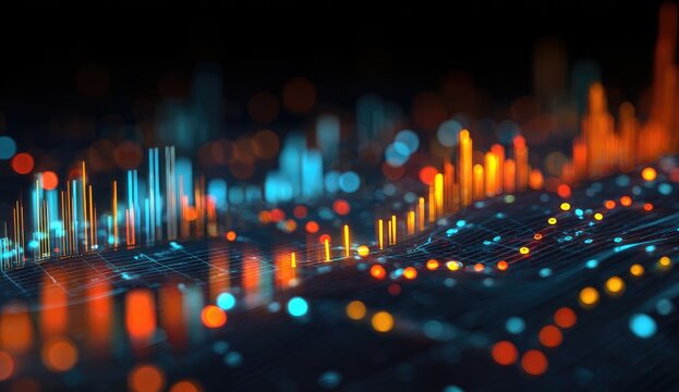 Abstract digital data visualization - Powered by Adobe