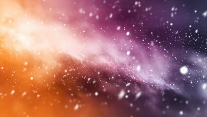 Obraz premium Colorful, out-of-focus cosmic scene with particles