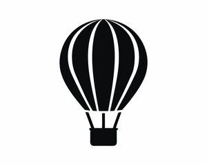 Obraz premium Hot air balloon flying icon and logo silhouette illustration