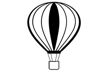 Obraz premium Hot air balloon flying silhouette illustration