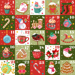 penguin, holly berries, christmas wreath, Christmas, calendar, element, celebration, gift, illustration, year, winter, print, sign, holiday, collection, cartoon, card, snow, advent, vector, noel, set,