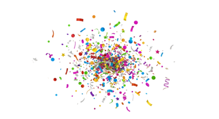 Vibrant confetti explosion adds festive cheer to any celebration or design project with dynamic energy
