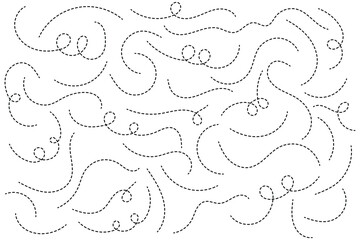 Obraz premium Hand drawn curve dotted line . dashed hand drawn squiggle loopy line set . vector icon .
