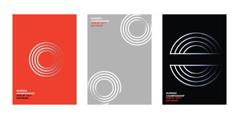 Modern gradient poster on orange black red ash background vector set. Cover template with geometric shape different . Modern cover Design for wall art, flyers, brochures, board social medi web banners