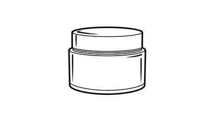 Simple Black and White Jar with Lid Illustration