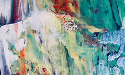 Abstract art background . Hand painting artwork on canvas .