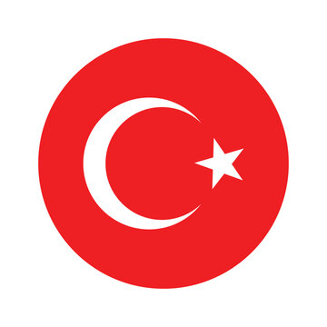 turkey rounded flag icon. flag of turkey vector design. vector illustration and transparent PNG.