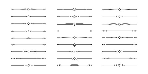 Collection of decorative line dividers with editable stroke