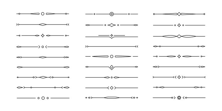 Collection of decorative line dividers with editable stroke