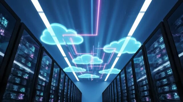 Cloud Computing Server Room Data Center Infrastructure and Network Technology
