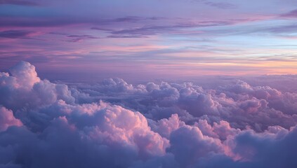 High-altitude view of vibrant sunset clouds