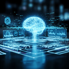 Abstract artificial intelligence background with futuristic design