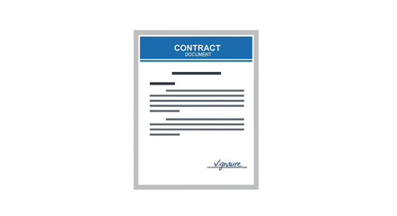 Simple Blue and Gray Contract Document Icon