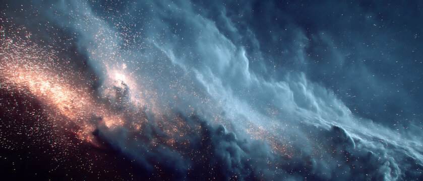 Hindu Myth・Purusha's Cosmic Body Dismemberment | Cosmic Giant's Limbs Dissolving in Nebula, Hair as Galactic Arms, Fingernail Shards Forming Himalayas, Veda Scrolls in Breath Vapor