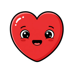 Fototapeta premium Happy Heart: Cute Cartoon Heart Illustration