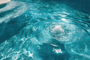 Blue Pool Water With Ripples and Bubbles