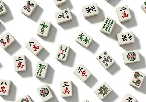 Mahjong tiles isolated 